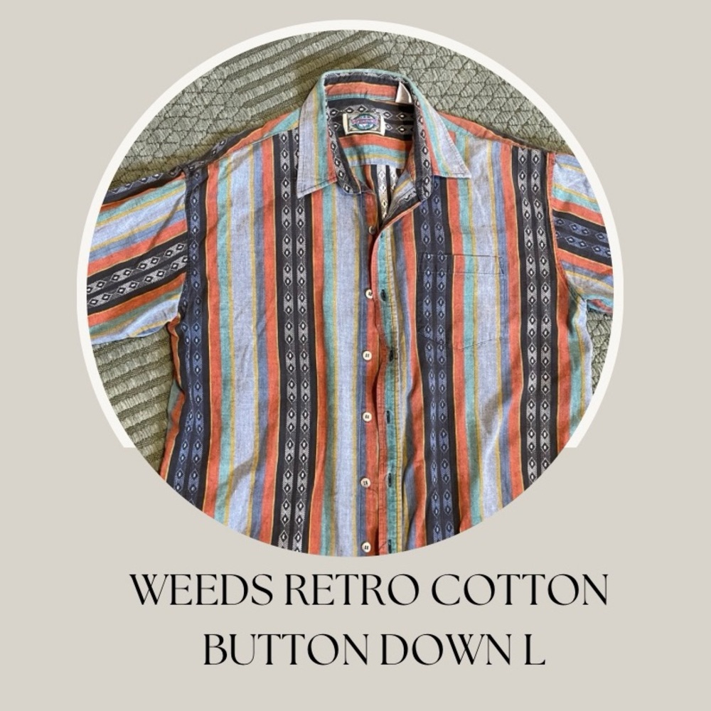 WEEDS RETRO COTTON BUTTON DOWN L